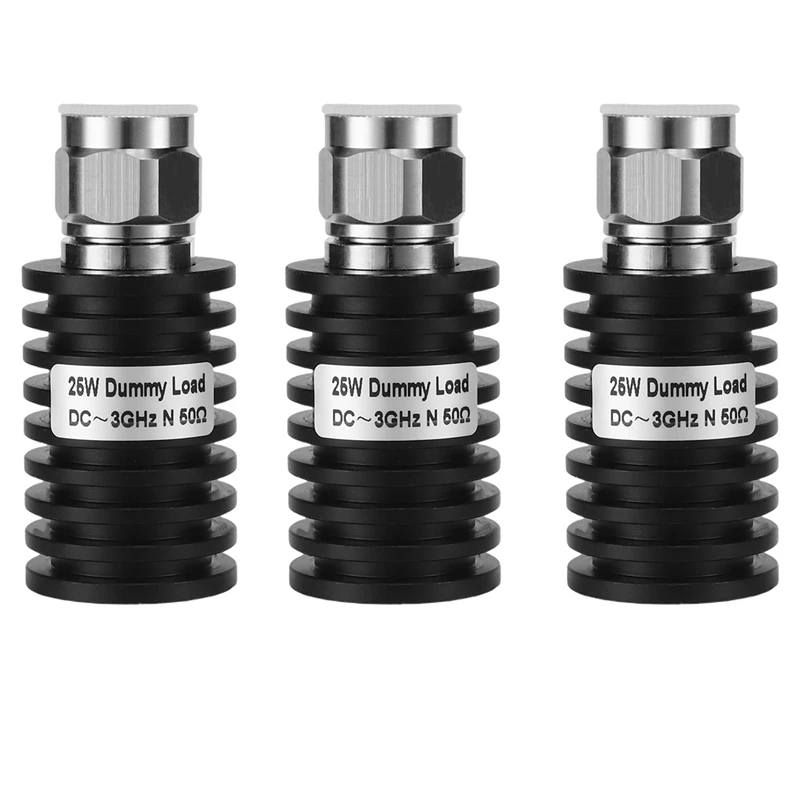 3X RF Coax 25W N Male Connector Small 50 Ohm DC-3Ghz , Dummy Load Plug 
3X RF Coax 25W N Male Connector Small 50 Ohm DC-3Ghz , Dummy Load Plug