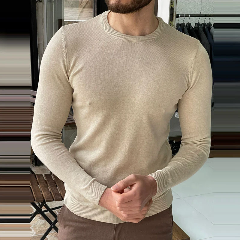 Autumn Men Knitted Jumpers Casual Solid Sweater Long Sleeve O Neck Ribbed Sweaters Mens Fashion Slim Pullover Tops Streetwear
Autumn Men Knitted Jumpers Casual Solid Sweater Long Sleeve O Neck Ribbed Sweaters Mens Fashion Slim Pullover Tops Streetwear