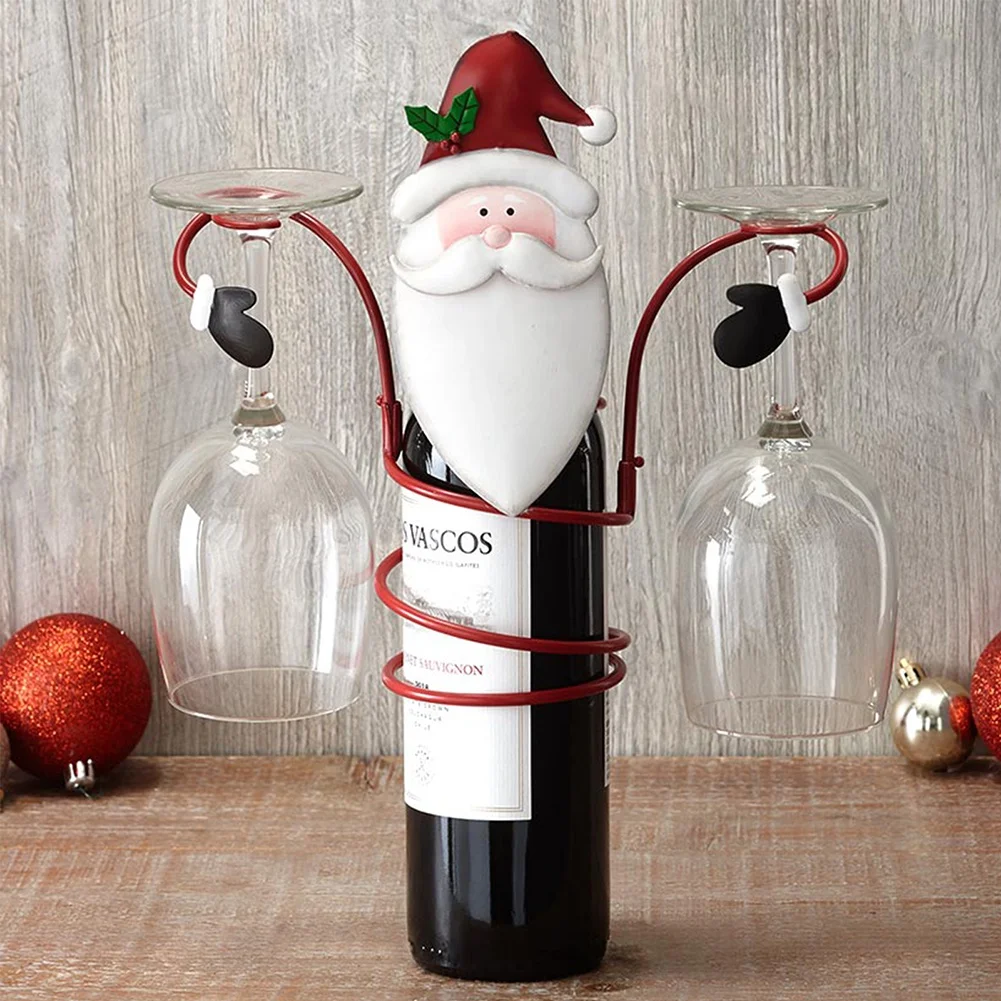 Фото Держатель для винных бутылок и бокалов держатель с Санта-Клаусом держатели