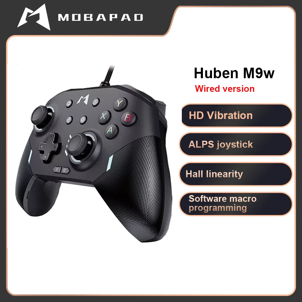 

MOBAPAD Huben M9w Gamepad HD Vibration Linear Trigger Key Wired Game Controller for Nintendo Switch PC Android iOS Accessories