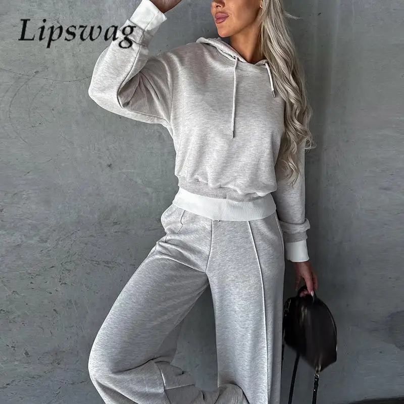 Elegant Solid Color Spliced Pocket Two-Piece Set Autumn Winter Hooded Sweatshirt And Trousers Women'S Casual Sports Lace-Up Set
Elegant Solid Color Spliced Pocket Two-Piece Set Autumn Winter Hooded Sweatshirt And Trousers Women'S Casual Sports Lace-Up Set