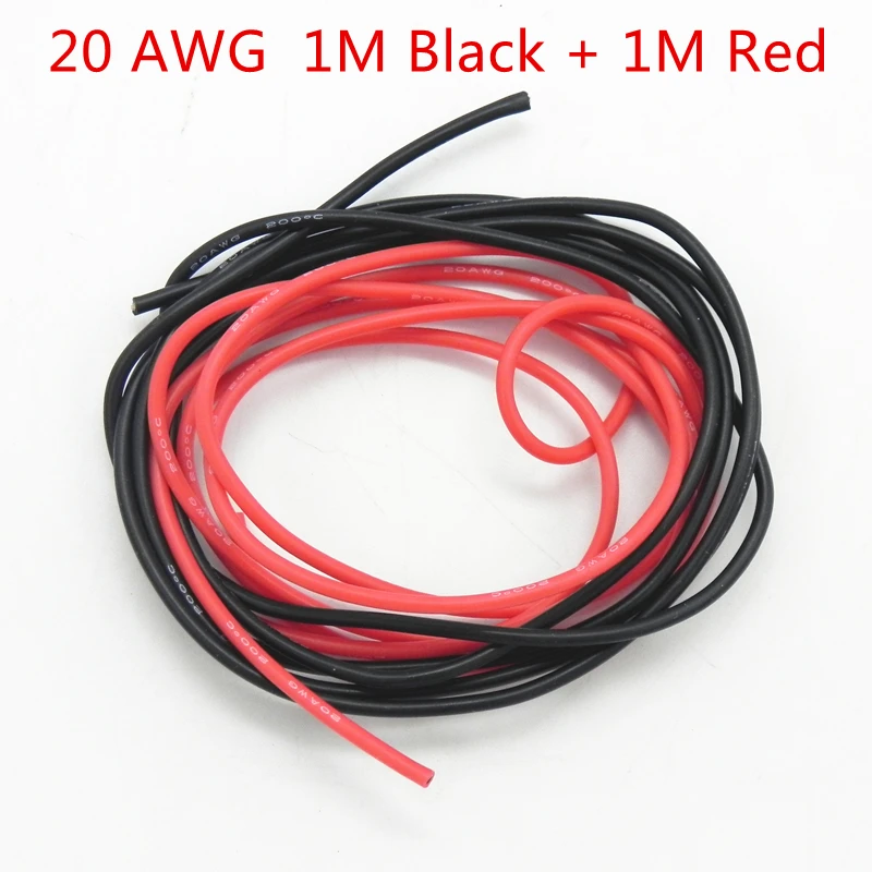 100 Set/Lot 20/22AWG 1M Black+1M Red High Temperature Silicone Wire/ Silica Gel Wire/ Silicone Tinned Copper Cable
100 Set/Lot 20/22AWG 1M Black+1M Red High Temperature Silicone Wire/ Silica Gel Wire/ Silicone Tinned Copper Cable