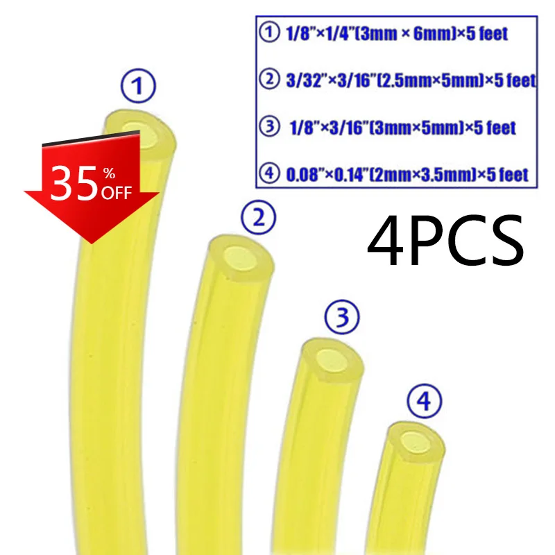 4pcs Universal Tygon Petrol Fuel Gas Line Pipe Hose Tube For Trimmer Chainsaw Blower 2 Cycle Gas Engine Machines Parts purse
4pcs Universal Tygon Petrol Fuel Gas Line Pipe Hose Tube For Trimmer Chainsaw Blower 2 Cycle Gas Engine Machines Parts purse