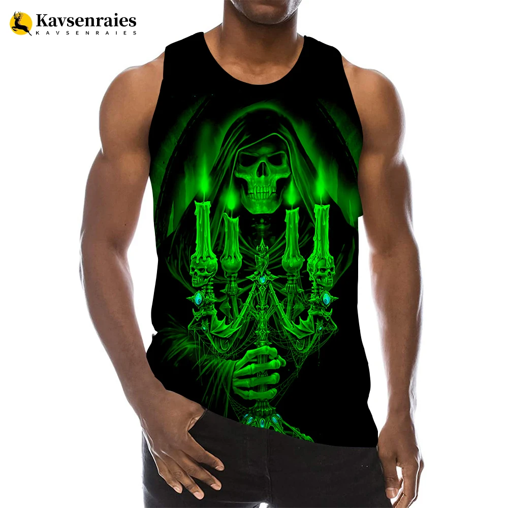 2023 Horror Skull 3D Tank Tops Men Summer Grim Reaper Skeleton Graphic Print Sleeveless Streetwear Sport Gym Tops Novelty Vest
2023 Horror Skull 3D Tank Tops Men Summer Grim Reaper Skeleton Graphic Print Sleeveless Streetwear Sport Gym Tops Novelty Vest