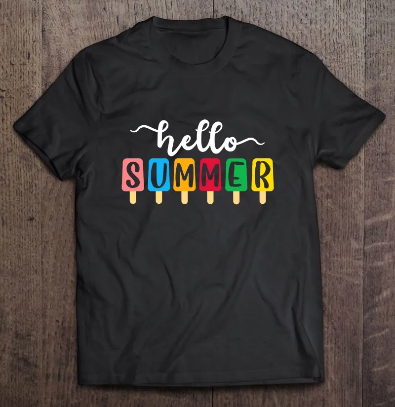 Hello Summer Colorful Popsicle Ice Lolly Summer Vacation Beach T-Shirt Cotton Men T-Shirt Shirt Men Boys T Shirt Manga Blank
Hello Summer Colorful Popsicle Ice Lolly Summer Vacation Beach T-Shirt Cotton Men T-Shirt Shirt Men Boys T Shirt Manga Blank