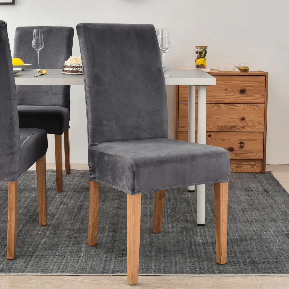 Однотонные Чехлы для обеденных стульев, бархатные эластичные офисные чехлы для кресла, кухонные зимние Чехлы для домашних сидений, рождест... 
Однотонные Чехлы для обеденных стульев, бархатные эластичные офисные чехлы для кресла, кухонные зимние Чехлы для домашних сидений, рождест...