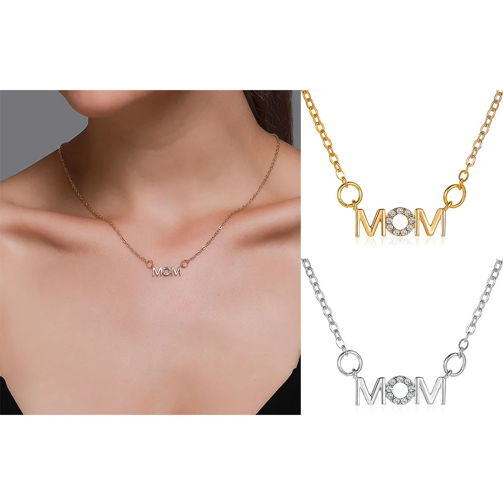 Mother's Day MOM Letter Name Pendant Chain Necklace for Women Fashion Copper Crystal Necklace Jewelry for Mother Mama Wife Gifts
Mother's Day MOM Letter Name Pendant Chain Necklace for Women Fashion Copper Crystal Necklace Jewelry for Mother Mama Wife Gifts
