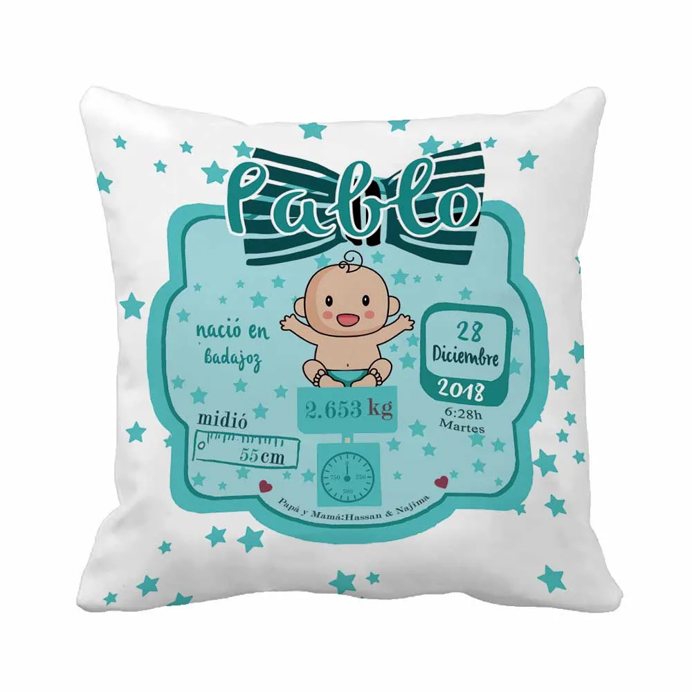 Custom Birth Data Printing Baby Boy Blue Throw Pillow Case Decorative Cushion Cover Pillowcase Cute Birthday Gift
Custom Birth Data Printing Baby Boy Blue Throw Pillow Case Decorative Cushion Cover Pillowcase Cute Birthday Gift