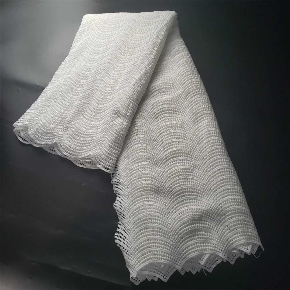 Hot Sales Latest Soft High Quality White Eembroidery Guipure Cord Lace Fabric for Party Nigerian Evening Dress KK399_Z
Hot Sales Latest Soft High Quality White Eembroidery Guipure Cord Lace Fabric for Party Nigerian Evening Dress KK399_Z