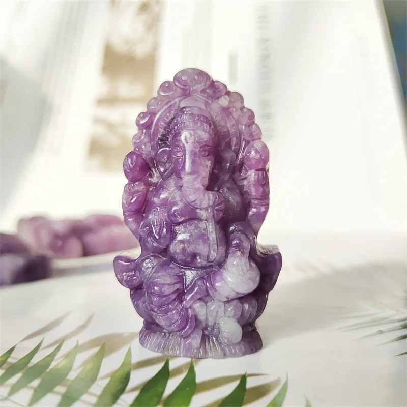 Lepidolite Elephant God Natural Stones Quartz Crystal Hand Carving Ganesha Healing Reiki Gemstones Home Decoration For Gifts
Lepidolite Elephant God Natural Stones Quartz Crystal Hand Carving Ganesha Healing Reiki Gemstones Home Decoration For Gifts