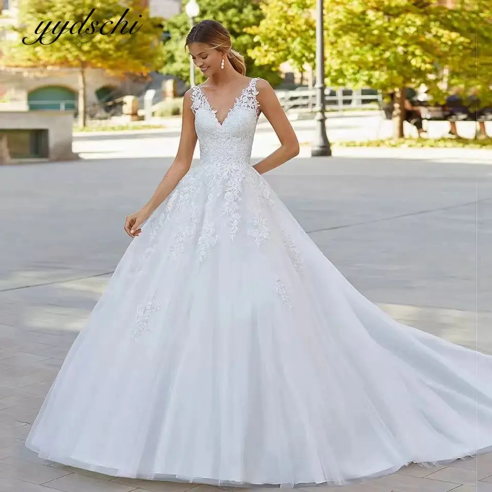 2022 White Elegant A-Line Wedding Dresses For Women 2022 Bride V-Neck Bridal Gown Tulle Appliques Lace Vestidos De Novia
2022 White Elegant A-Line Wedding Dresses For Women 2022 Bride V-Neck Bridal Gown Tulle Appliques Lace Vestidos De Novia