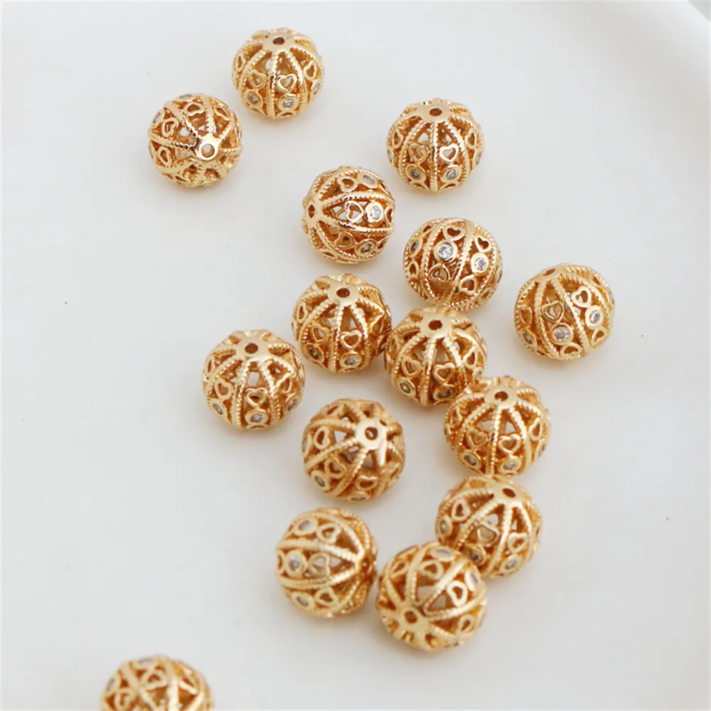 14K gold wrapped collar zirconium hollow flower beads 9mm flower ball beads DIY handmade beads jewelry accessories
14K gold wrapped collar zirconium hollow flower beads 9mm flower ball beads DIY handmade beads jewelry accessories