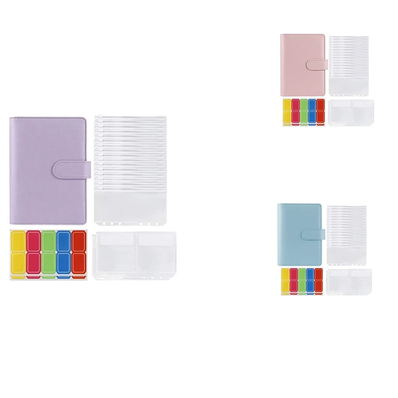 Binder Pockets A6 With Leather Binder Cover, 6-Ring Budget Binder With Cash Envelopes, Money Saving Binder
Binder Pockets A6 With Leather Binder Cover, 6-Ring Budget Binder With Cash Envelopes, Money Saving Binder