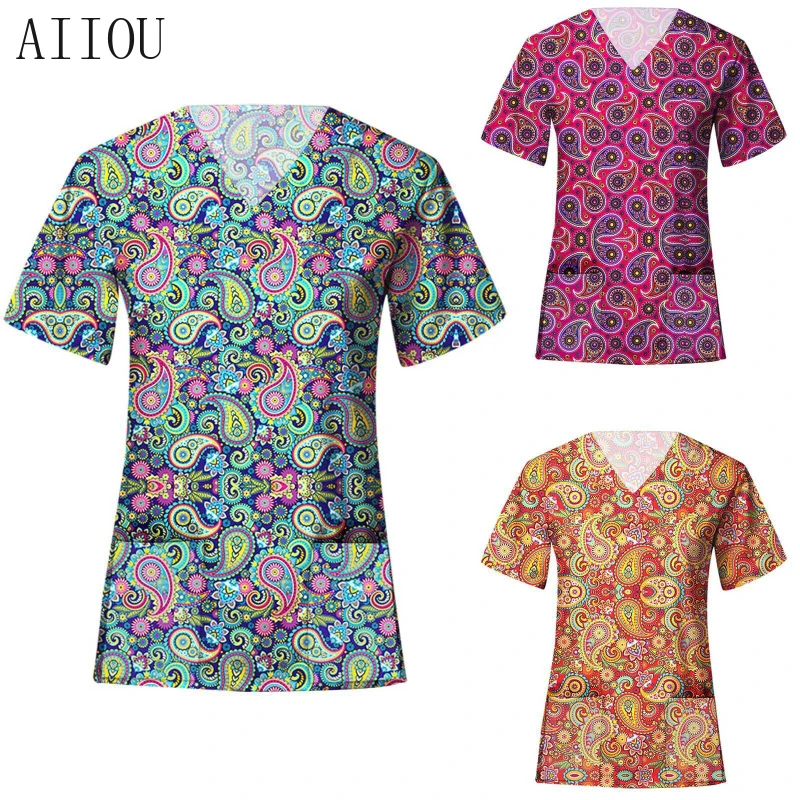 AIIOU Medical Scrubs Surgical Uniforms Work Nurse Flower Print Beauty Salon Hospital Scrub Tops Dentistry Pet Doctor Uniform
AIIOU Medical Scrubs Surgical Uniforms Work Nurse Flower Print Beauty Salon Hospital Scrub Tops Dentistry Pet Doctor Uniform