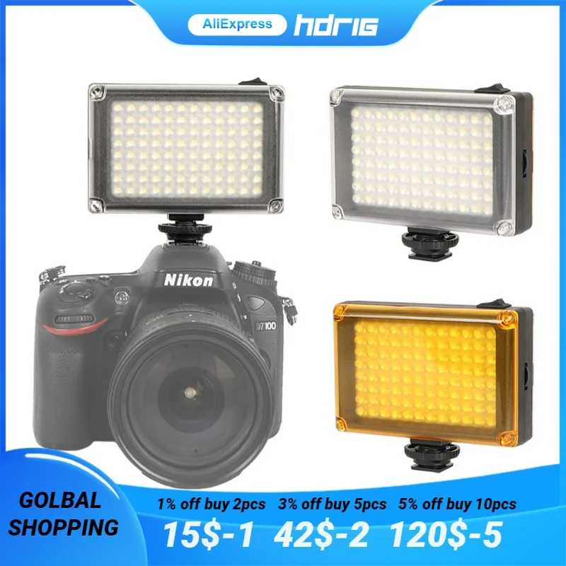 

HDRIG 96 LED Video Light 3200K/5500K On Camera Photo Studio Lighting DSLR Hot Shoe Fill Light Lamp For Smartphone DSLR SLR Camer