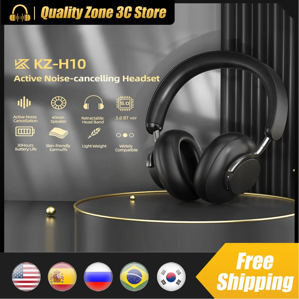 KZ-H10 Wireless Headphones Bluetooth-compatible Active Noise Cancelling Earpiece Handsfree Stereo Sound for Phone PC Sports 30h
KZ-H10 Wireless Headphones Bluetooth-compatible Active Noise Cancelling Earpiece Handsfree Stereo Sound for Phone PC Sports 30h