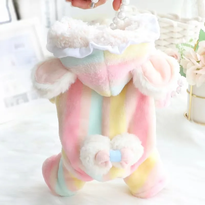 Pet Rainbow Striped Jumpsuit Autumn Winter Medium Small Dog Clothes Sweet Hoodie Warm Wool Kitten Puppy Thick Plush Coat Poodle
Pet Rainbow Striped Jumpsuit Autumn Winter Medium Small Dog Clothes Sweet Hoodie Warm Wool Kitten Puppy Thick Plush Coat Poodle