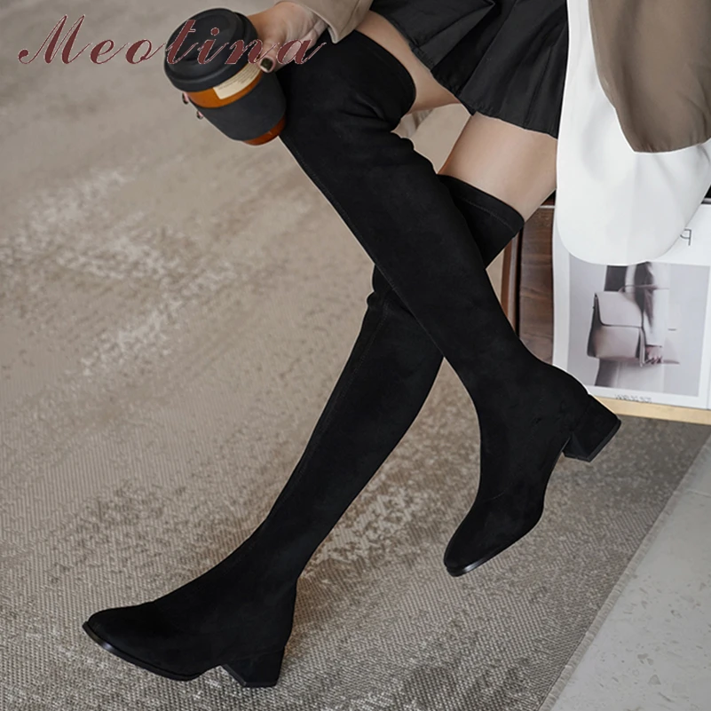 Meotina Women Over-the-Knee Boots Square Toe Chunky Mid Heels Stretch Long Boots Ladies Fashion Shoes Autumn Winter Black 43
Meotina Women Over-the-Knee Boots Square Toe Chunky Mid Heels Stretch Long Boots Ladies Fashion Shoes Autumn Winter Black 43
