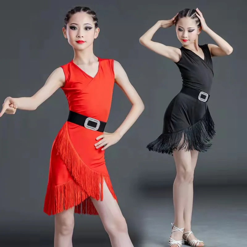 New Kids Child Girls Latin Dance Dress Fringe Latin Dance Clothes Salsa Costume Black Red Ballroom Tango Dresses For Sale
New Kids Child Girls Latin Dance Dress Fringe Latin Dance Clothes Salsa Costume Black Red Ballroom Tango Dresses For Sale