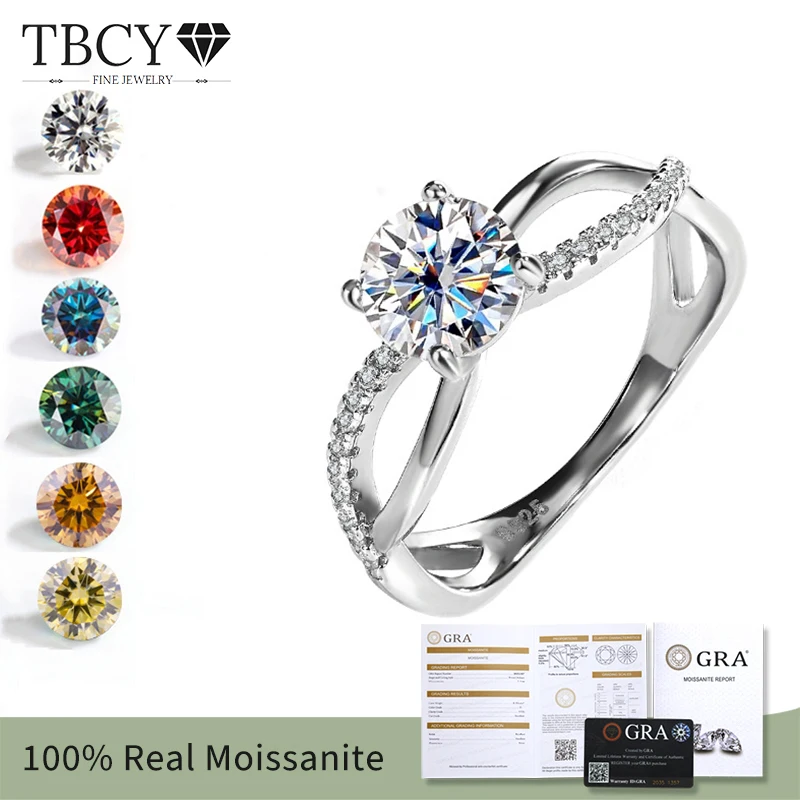 TBCYD 1CT Moissanite Wedding Band For Women 925 Sterling Silver 4 Claw Crossed Ring Colordul Diamond Solitaire Ring Fine Jewelry
TBCYD 1CT Moissanite Wedding Band For Women 925 Sterling Silver 4 Claw Crossed Ring Colordul Diamond Solitaire Ring Fine Jewelry