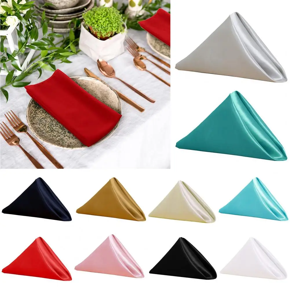 6Pcs Dinner Napkins Careful Trim Soft Fabric Neat Decorative Color Satin Square Shape Table Napkins Hotel Accessories
6Pcs Dinner Napkins Careful Trim Soft Fabric Neat Decorative Color Satin Square Shape Table Napkins Hotel Accessories