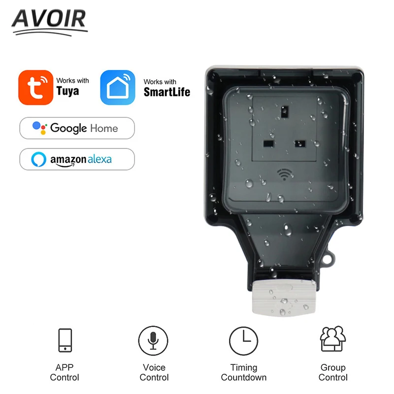 Avoir Tuya Electrical Outlet Wifi Smart Home Phone Control Wall UK Plug Socket With Timer IP66 Outdoor Weatherproof Socket Cover
Avoir Tuya Electrical Outlet Wifi Smart Home Phone Control Wall UK Plug Socket With Timer IP66 Outdoor Weatherproof Socket Cover