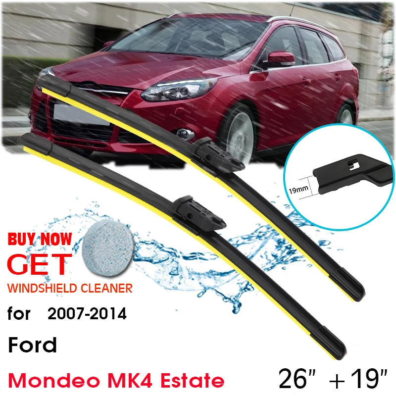 

Car Front Window Windshield Rubber Silicon Refill Wiper For Ford Mondeo MK4 Estate 2007-2014 LHD / RHD 26"+19" Car Accessories