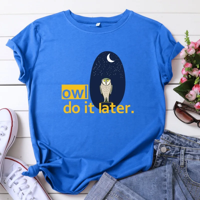 Creative Owl Alphabet Printed graphic t shirts womens Fashion Trend Women's cotton t-shirt Short sleeve tee
Creative Owl Alphabet Printed graphic t shirts womens Fashion Trend Women's cotton t-shirt Short sleeve tee