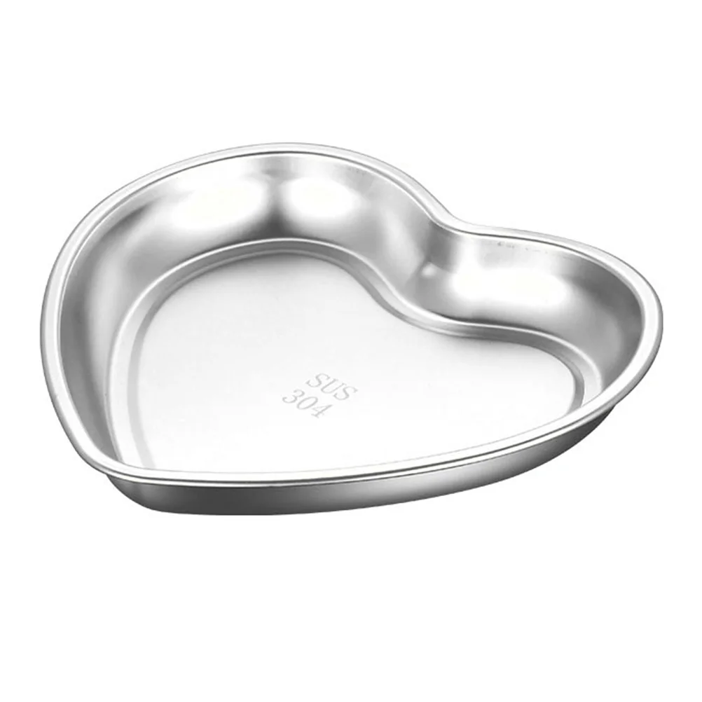 

Bowl Plates Steel Plate Dish Sauce Stainless Dipping Tray Bowls Metal Heart Snack Appetizer Salad Dishes Platter Cups Seasoning
