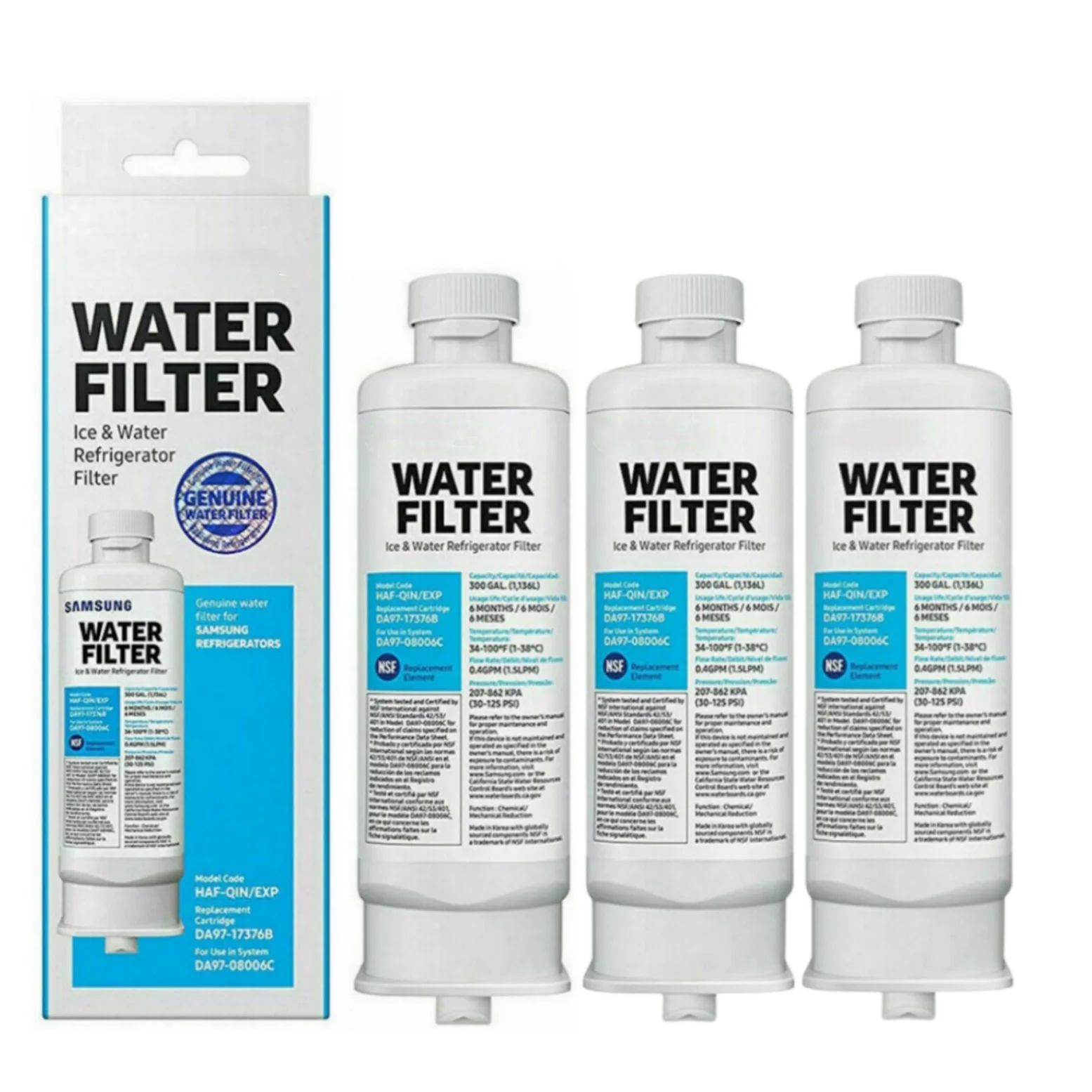 DA97-17376B Refrigerator Water Filter Replacement for Samsung HAF-QIN/EXP, DA97-08006C, RF23M8070SR, RF28R7351SG, WS645A
DA97-17376B Refrigerator Water Filter Replacement for Samsung HAF-QIN/EXP, DA97-08006C, RF23M8070SR, RF28R7351SG, WS645A
