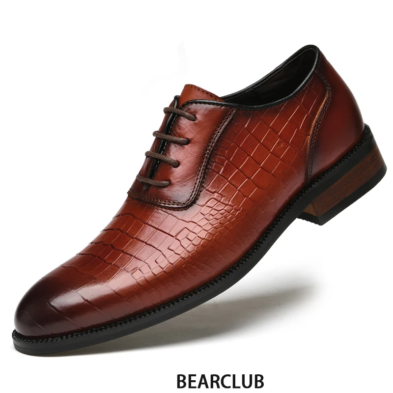 BEARCLUB Men's Oxfords Genuine Cow Leather Male Dress Shoe Casual Business Natural Material Party Footwear Crocodile Pattern
BEARCLUB Men's Oxfords Genuine Cow Leather Male Dress Shoe Casual Business Natural Material Party Footwear Crocodile Pattern