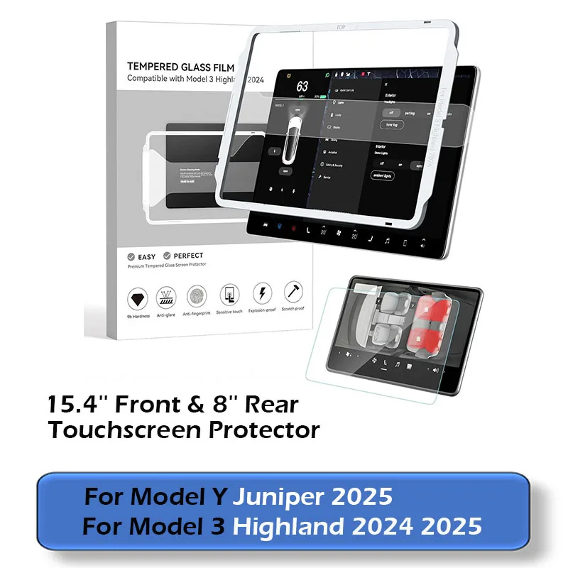 Защитная пленка из закаленного стекла HD для Tesla Model Y Juniper 2025 Model 3 Highland 9H, защита от царапин, 15,4 дюйма, сенсорная пленка
Защитная пленка из закаленного стекла HD для Tesla Model Y Juniper 2025 Model 3 Highland 9H, защита от царапин, 15,4 дюйма, сенсорная пленка