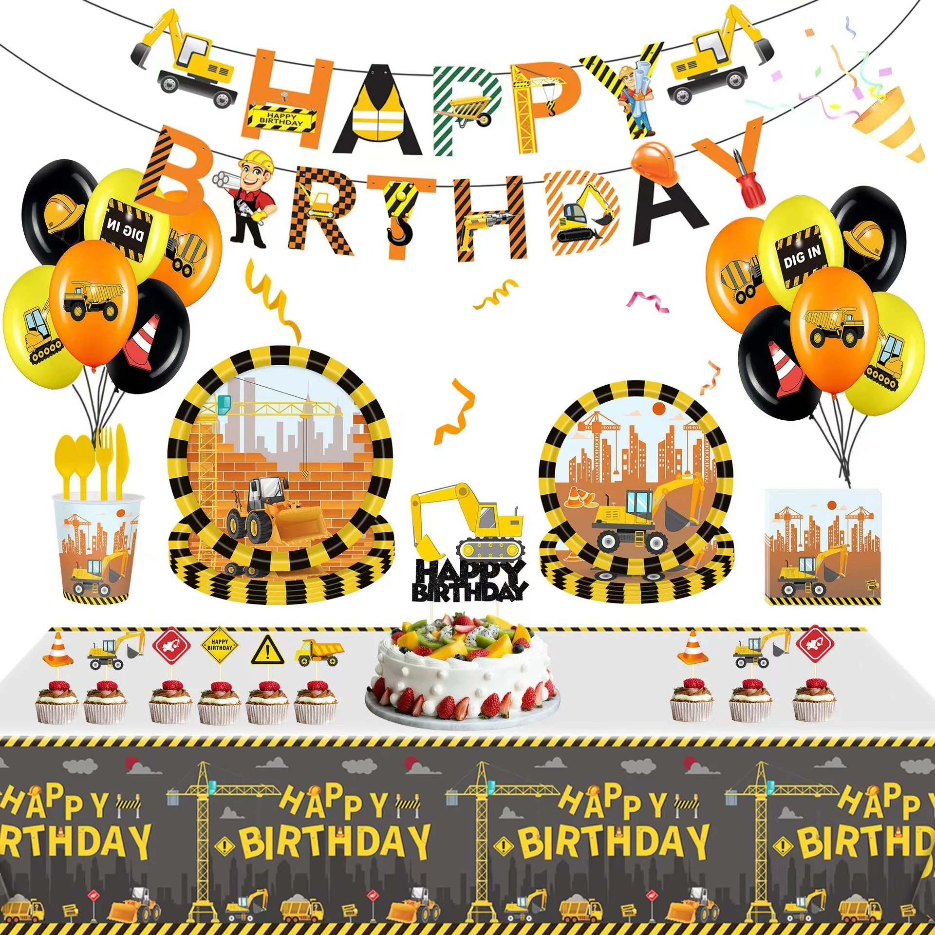 Construction Birthday Party Supplies Truck Party Decorations Plates Tablecloth Happy Birthday Banner for Kid Boys Birthday Party
Construction Birthday Party Supplies Truck Party Decorations Plates Tablecloth Happy Birthday Banner for Kid Boys Birthday Party