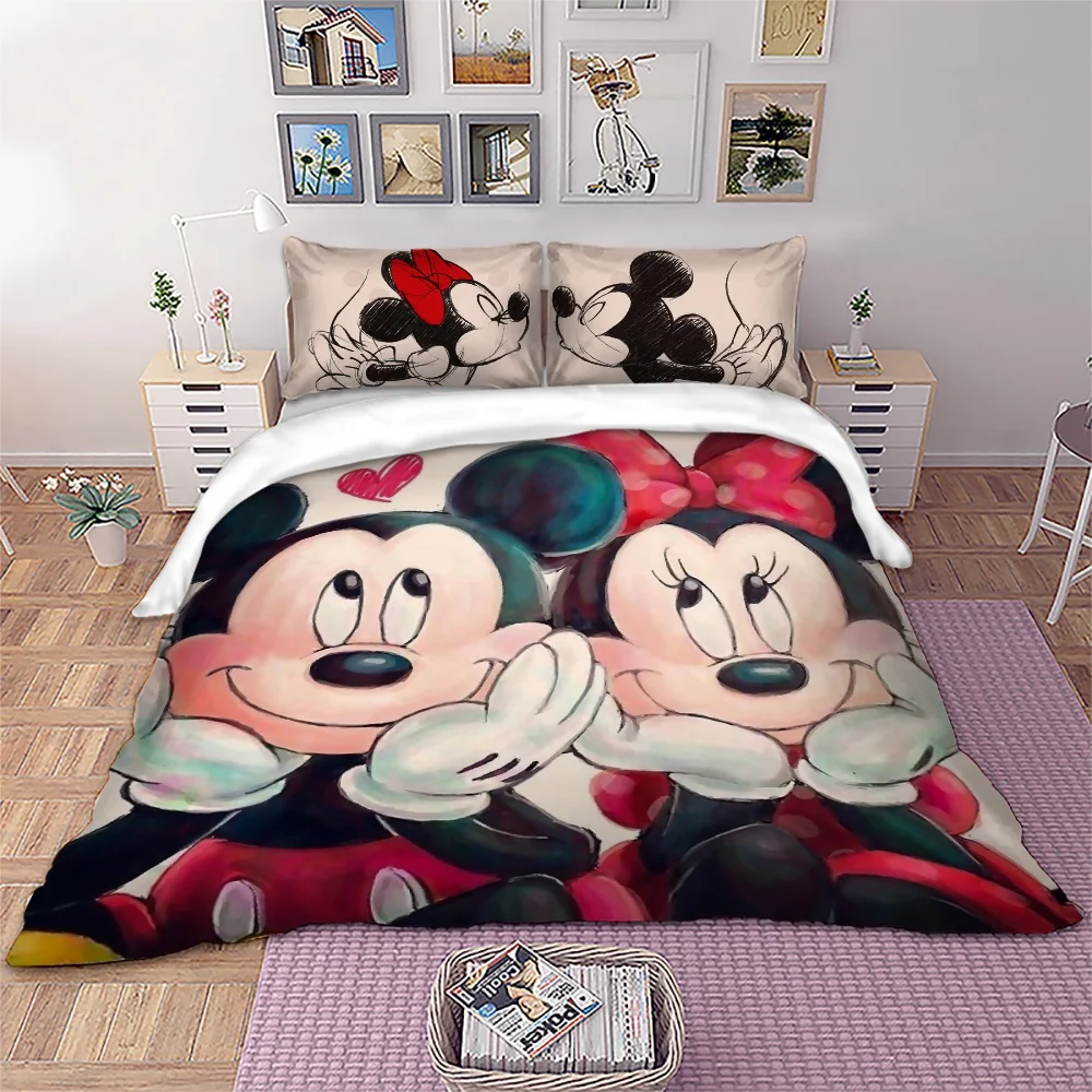 Disney Mickey Minnie Mouse Bedding Set Kids Cartoon Duvet Cover Pillowcases Twin Full Queen King Size Custom Home Textiles
Disney Mickey Minnie Mouse Bedding Set Kids Cartoon Duvet Cover Pillowcases Twin Full Queen King Size Custom Home Textiles