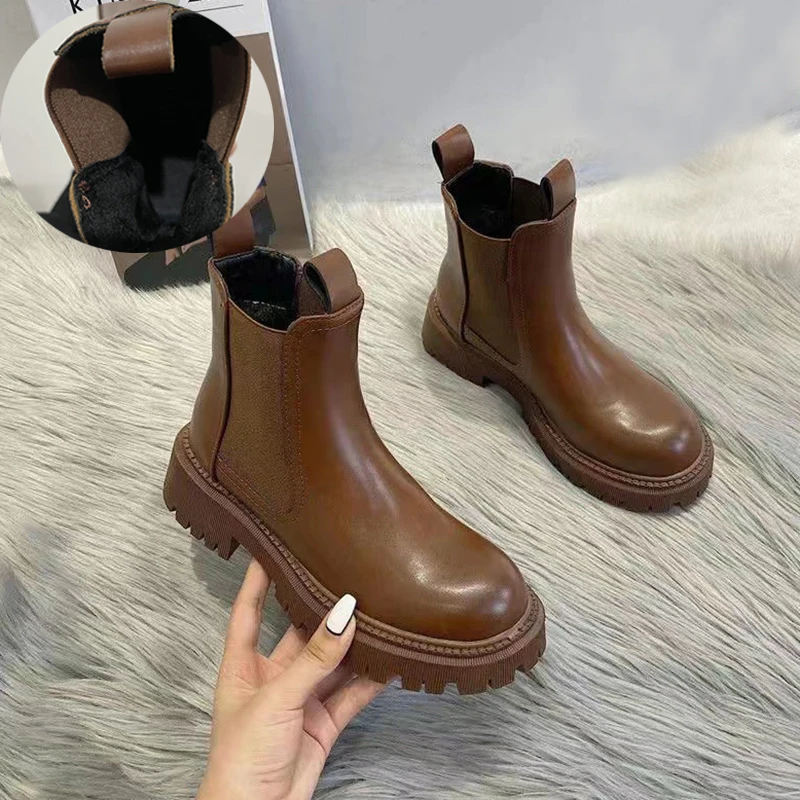 Женские зимние ботинки-челси Rimocy 2022, коричневые ботильоны на толстом каблуке и платформе, женские теплые короткие плюшевые ботинки без заст...
Женские зимние ботинки-челси Rimocy 2022, коричневые ботильоны на толстом каблуке и платформе, женские теплые короткие плюшевые ботинки без заст...