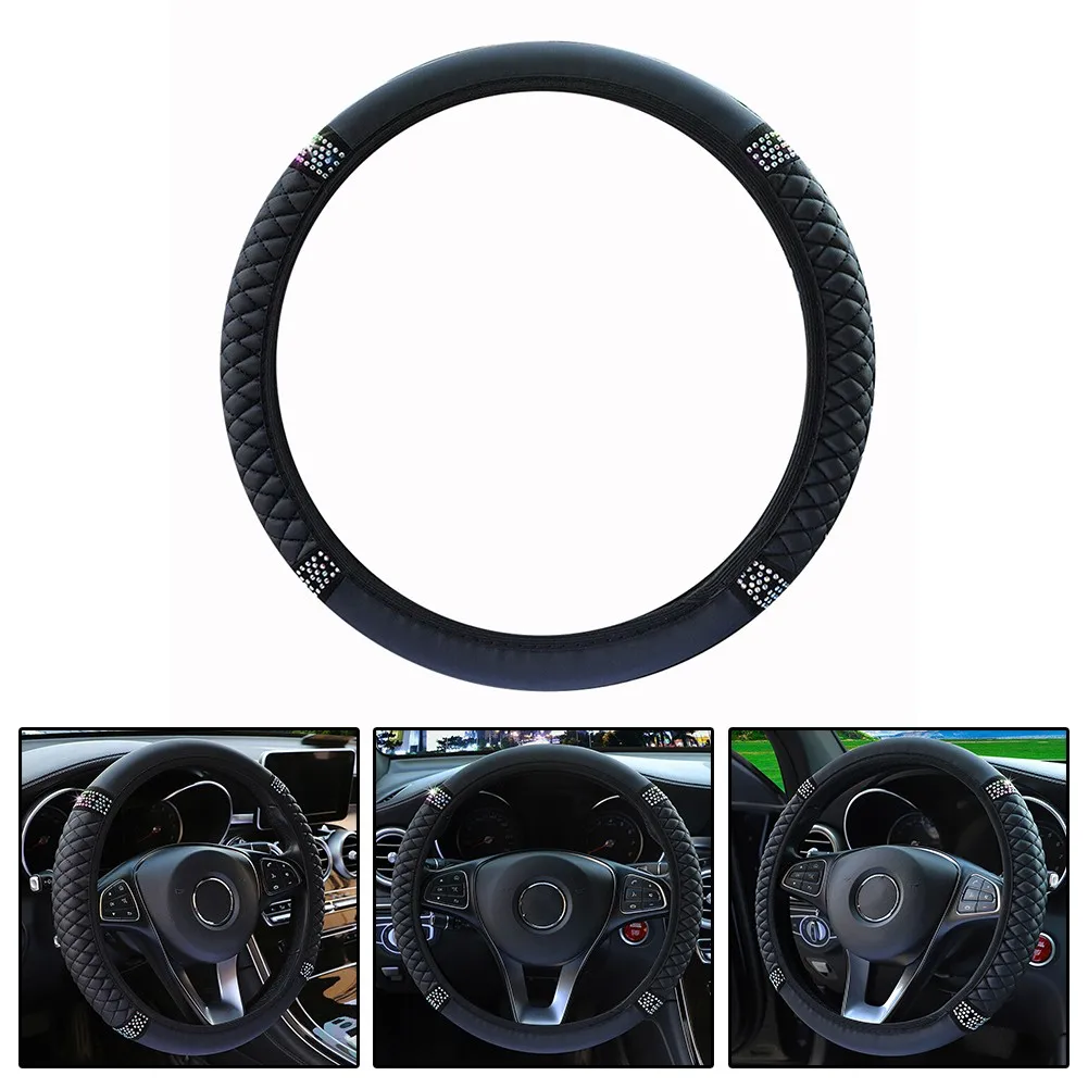Car Steering Wheel Cover Tools Waterproof 1 Pcs PU Leather Steering Wheel Cover Car SUV PU Leather Diamond Steering Wheel Cover
Car Steering Wheel Cover Tools Waterproof 1 Pcs PU Leather Steering Wheel Cover Car SUV PU Leather Diamond Steering Wheel Cover