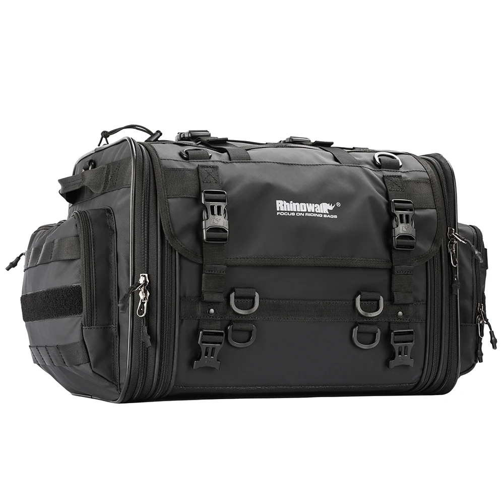 

Motorcycle Bag Waterproof PVC Motorbike Seat Bag Big Capacity 40-60L Rear Tail Saddle Bag Outdoor Travel Luggage