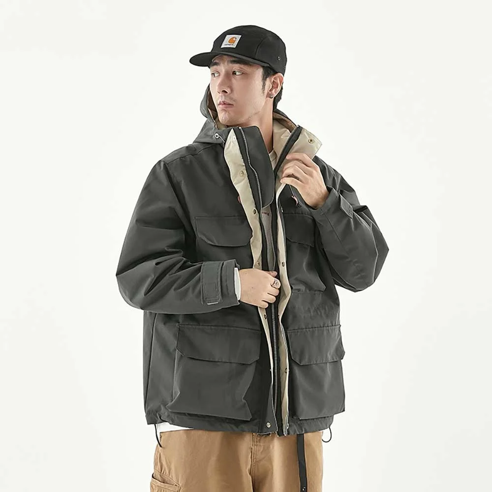 Fashion Spring Autumn Hooded Men's Jacket Loose Baggy Coat Streetwear Multi-Pocket Plus Size Windbreaker Clothing
Fashion Spring Autumn Hooded Men's Jacket Loose Baggy Coat Streetwear Multi-Pocket Plus Size Windbreaker Clothing