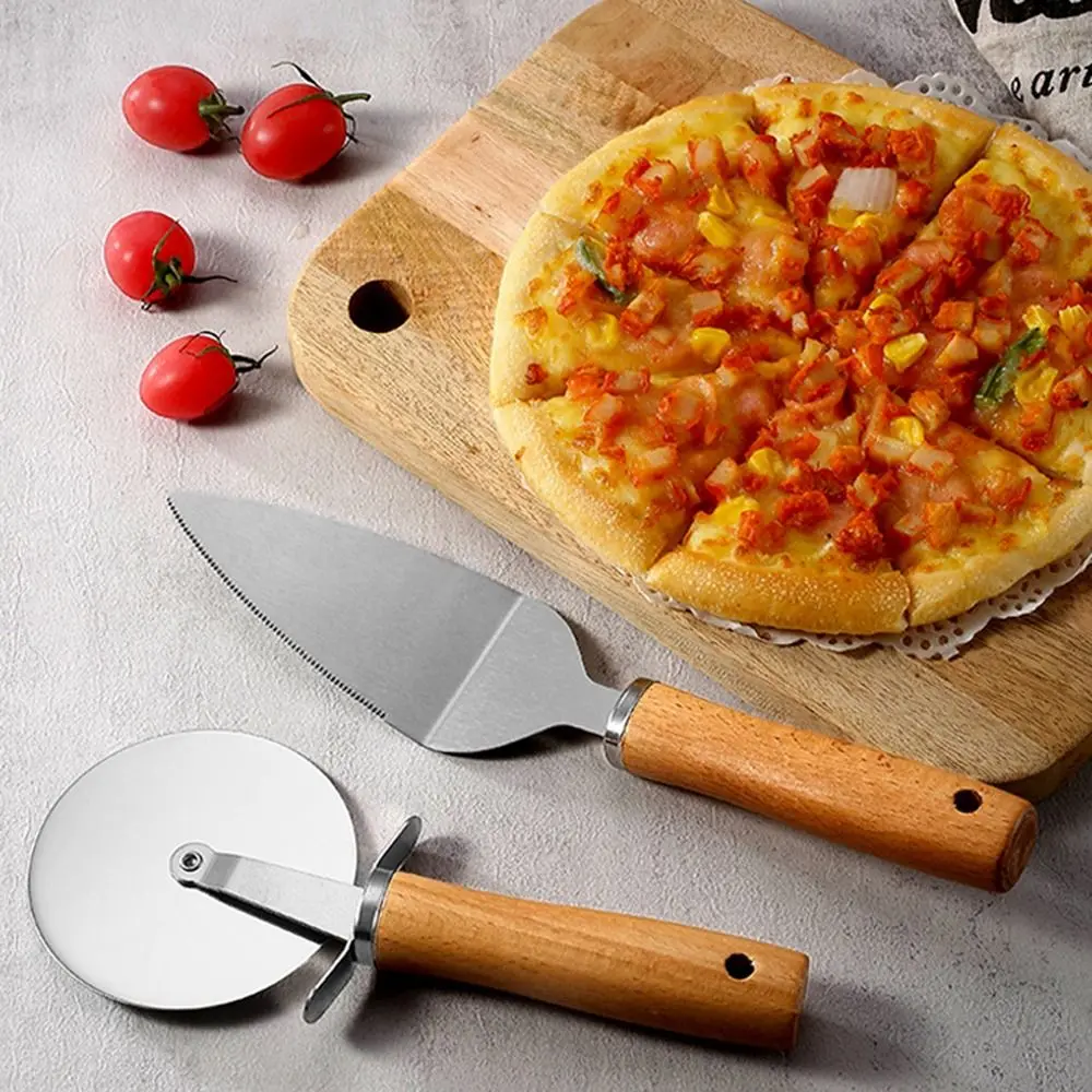 Stainless Steel Pizza Cutter And Pizza Tools Set With Wooden Handle Professional Pizza Cutter Wheel Kitchen Sharp Durable Slicer
Stainless Steel Pizza Cutter And Pizza Tools Set With Wooden Handle Professional Pizza Cutter Wheel Kitchen Sharp Durable Slicer