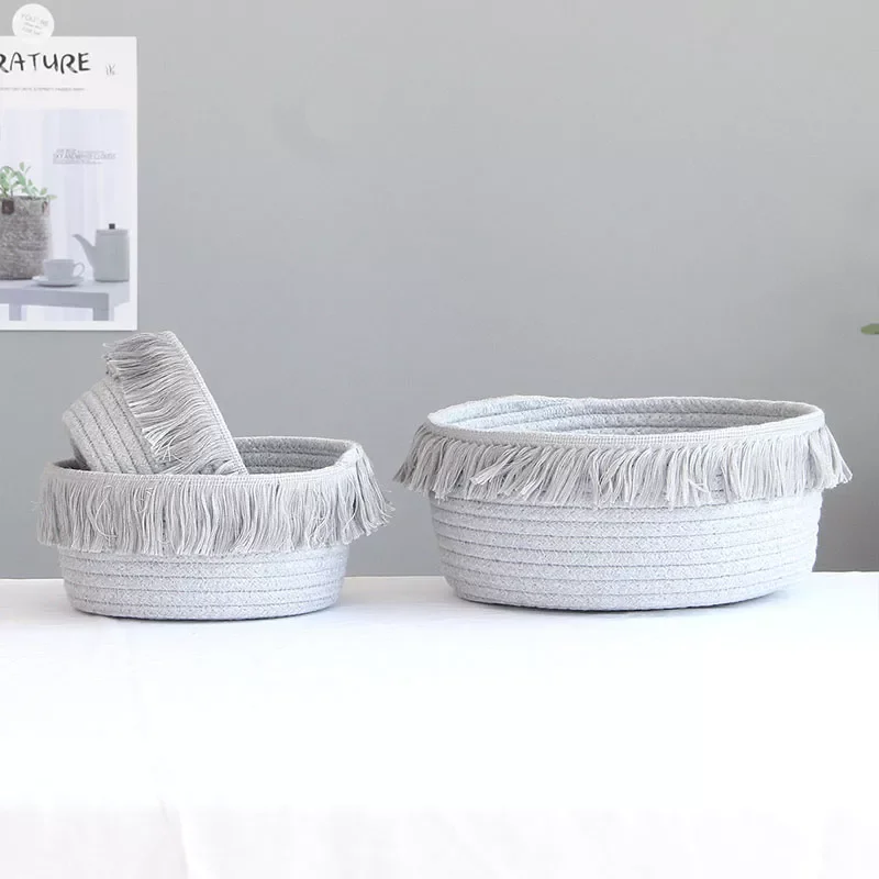 2022Nordic Tassel Storage Box Cotton Rope Storage Basket Woven Baskets Desktop Decoration Accessories Party Organizer
2022Nordic Tassel Storage Box Cotton Rope Storage Basket Woven Baskets Desktop Decoration Accessories Party Organizer