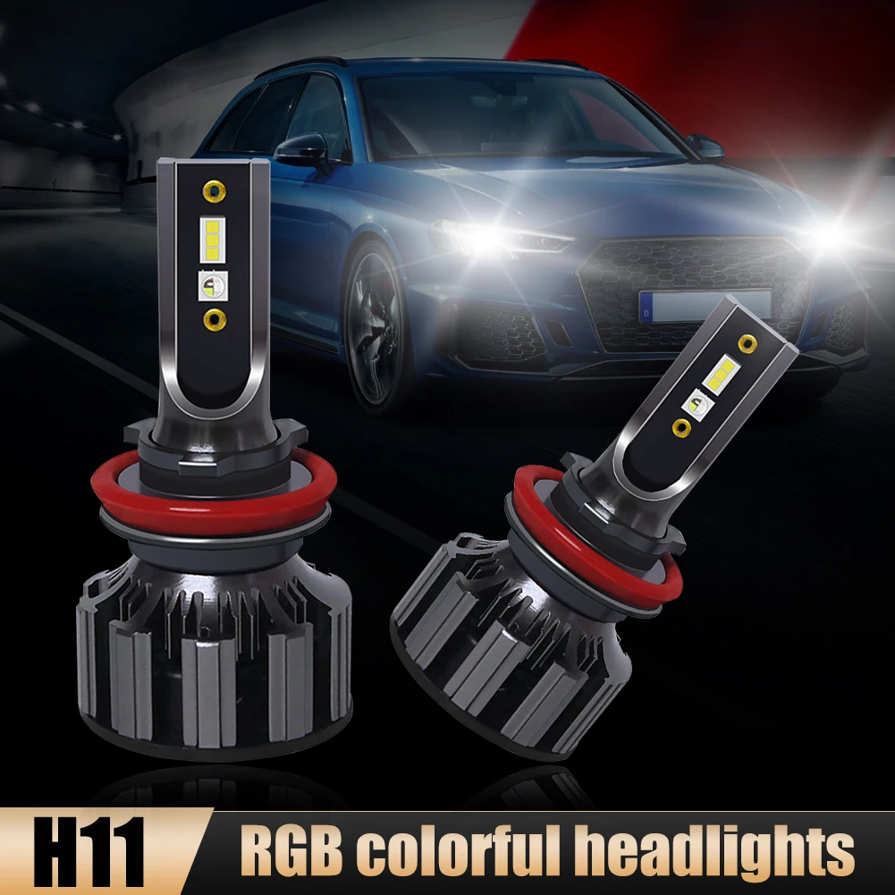 H11 Car LED 16 Million Color RGB DRLs Headlight Kit APP Bluetooth Control Fog Lights Bulbs Lamp Module Overcurrent Protection
H11 Car LED 16 Million Color RGB DRLs Headlight Kit APP Bluetooth Control Fog Lights Bulbs Lamp Module Overcurrent Protection