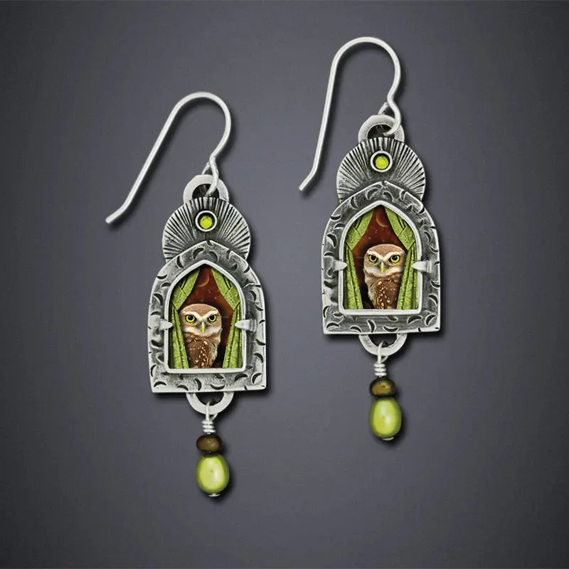 Vintage Wise Owl Earrings Fashion Creative Olive Green Diamond Pearl Pendant Earrings Jewelry
Vintage Wise Owl Earrings Fashion Creative Olive Green Diamond Pearl Pendant Earrings Jewelry