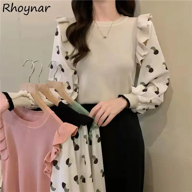 Pullovers Women Student Cute College Knitwear Causal Spring Tender Soft Patchwork Design O-neck Sweater Classy Y2k Ropa Simple 
Pullovers Women Student Cute College Knitwear Causal Spring Tender Soft Patchwork Design O-neck Sweater Classy Y2k Ropa Simple
