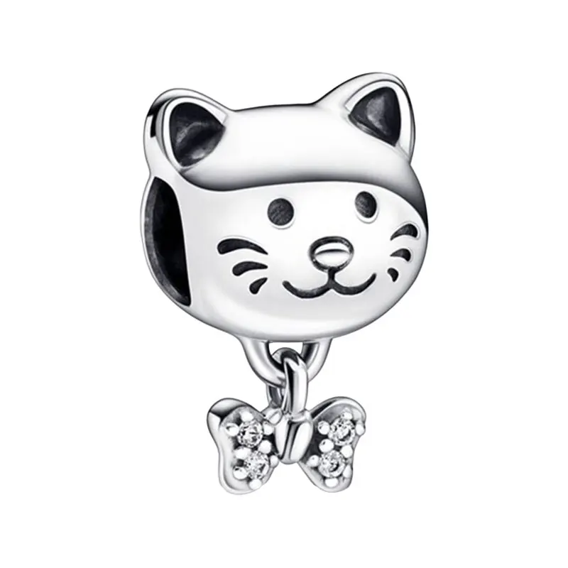 Vintage Engraved Lines Face Pet Cat Charm For Women 925 Sterling Silver Jewelry DIY Original Bracelets Pave Setting Clear CZ Bow
Vintage Engraved Lines Face Pet Cat Charm For Women 925 Sterling Silver Jewelry DIY Original Bracelets Pave Setting Clear CZ Bow