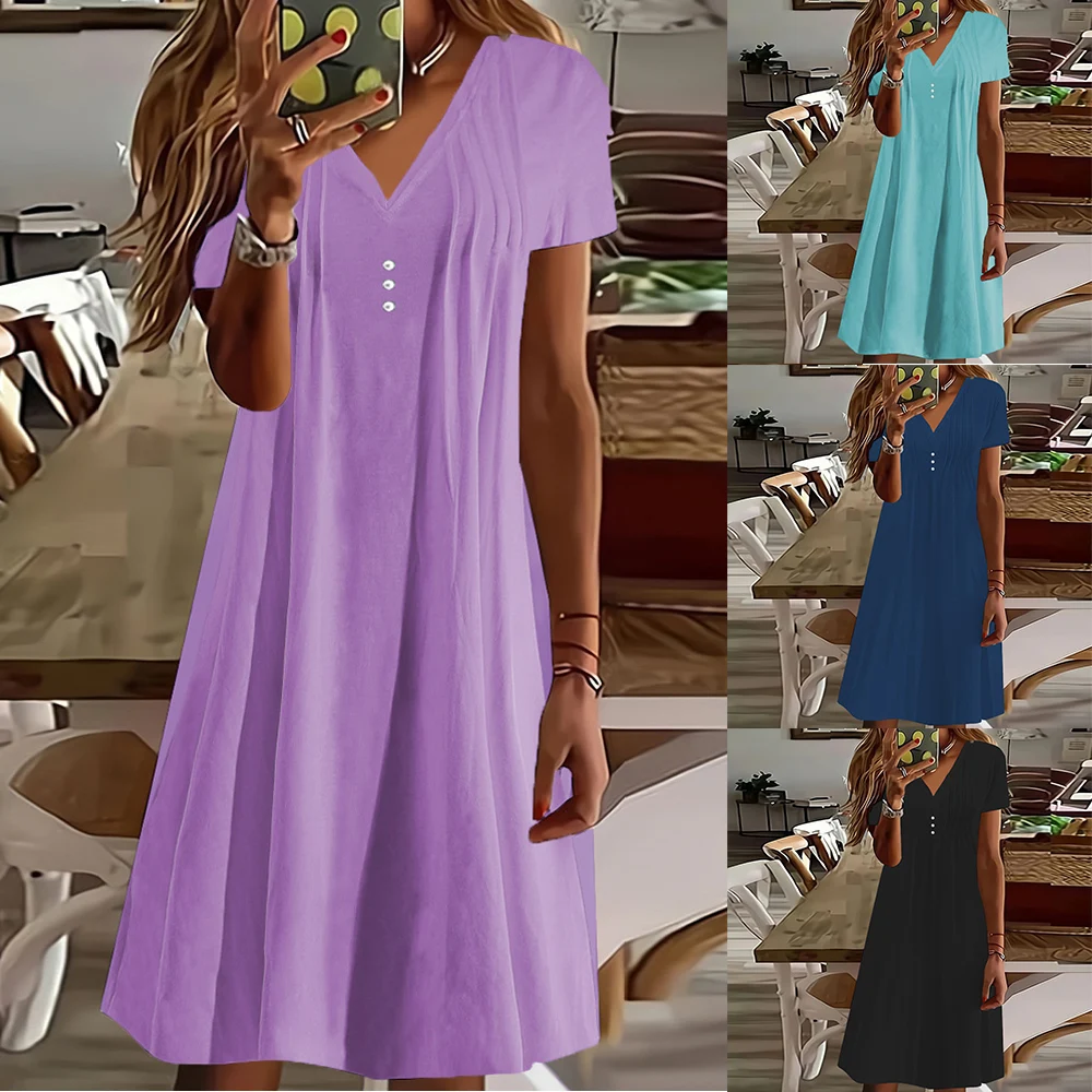 Damen V-Neck Sommerkleid Urlaubkleid A-Linie Midikleid Strandkleid Freizeitkleid Midi Dress Sundress Beach Dresses A-line
Damen V-Neck Sommerkleid Urlaubkleid A-Linie Midikleid Strandkleid Freizeitkleid Midi Dress Sundress Beach Dresses A-line