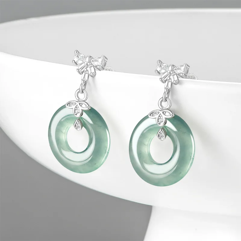 Natural A-grade Blue Water Jade Earrings Ice Jadeite S925 Silver Inlaid Women's Gifts High End Fashion Jewelry Drop Shipping
Natural A-grade Blue Water Jade Earrings Ice Jadeite S925 Silver Inlaid Women's Gifts High End Fashion Jewelry Drop Shipping