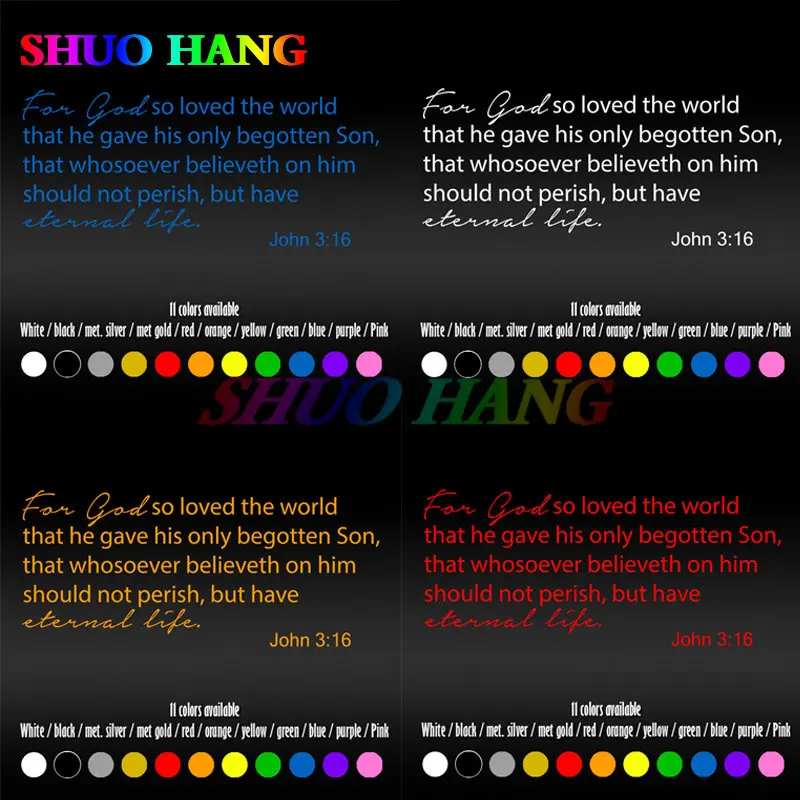 John 3:16 God Bible Verse "Wall Car Window Multi-Cut Vinyl Decal Sticker Car Accessories Motorcycle Van Racing PVC
John 3:16 God Bible Verse "Wall Car Window Multi-Cut Vinyl Decal Sticker Car Accessories Motorcycle Van Racing PVC