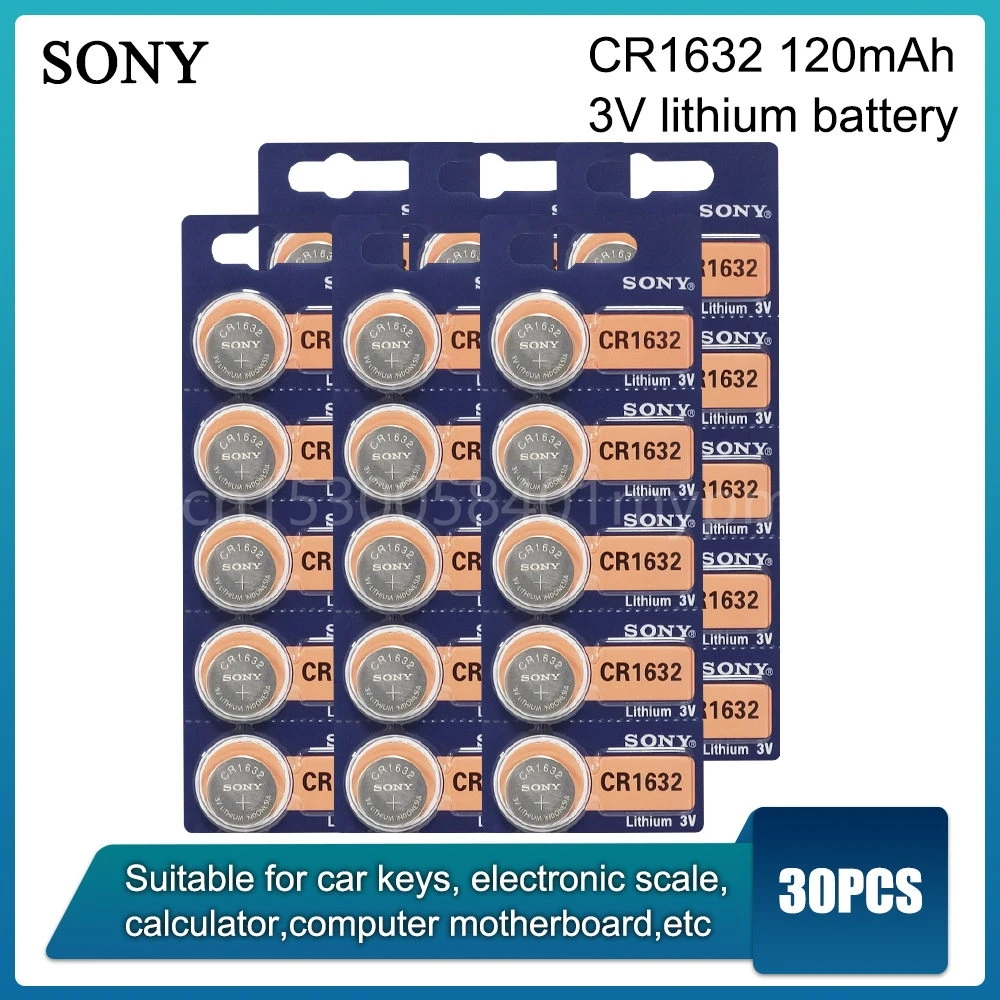 30pcs Sony Original CR1632 Button Cell Battery for Watch Car Remote Key Cr 1632 ECR1632 GPCR1632 3v Lithium Battery
30pcs Sony Original CR1632 Button Cell Battery for Watch Car Remote Key Cr 1632 ECR1632 GPCR1632 3v Lithium Battery