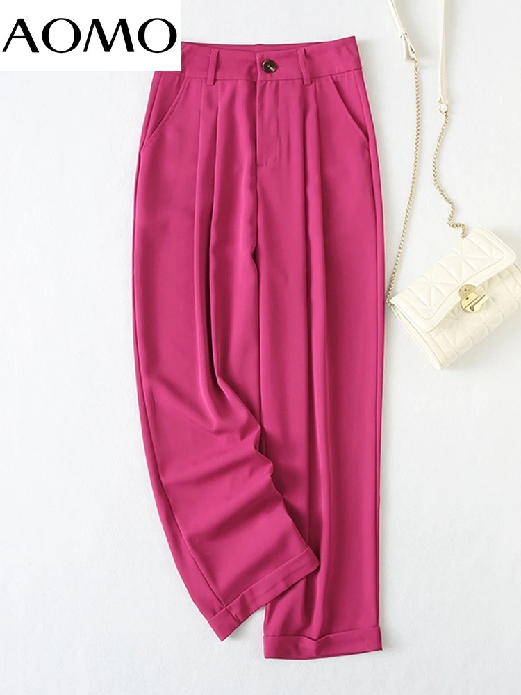 AOMO 2022 Female Hotpink High Waist Suit Pants for Women Pockets Office Lady Elegant Pants Trousers YU92A
AOMO 2022 Female Hotpink High Waist Suit Pants for Women Pockets Office Lady Elegant Pants Trousers YU92A