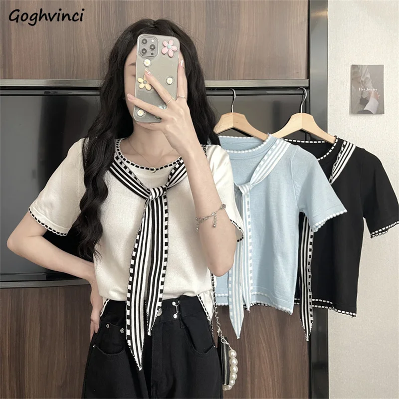 T-shirts Women Patchwork Bandage Loose Summer New Design Elegant Simple Sweet Kawaii Basic Retro Korean Style College Ulzzang
T-shirts Women Patchwork Bandage Loose Summer New Design Elegant Simple Sweet Kawaii Basic Retro Korean Style College Ulzzang